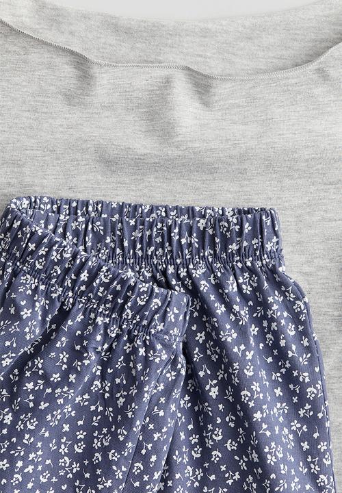 H&M - Cotton pyjamas - light grey marl/floral
