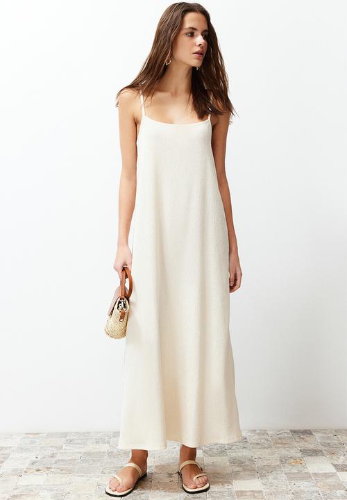 Trendyol - Plain Knitted Dress - Stone