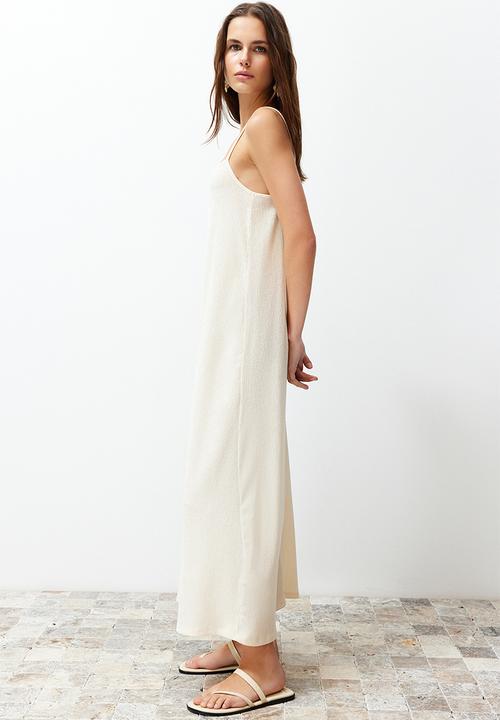 Trendyol - Plain Knitted Dress - Stone
