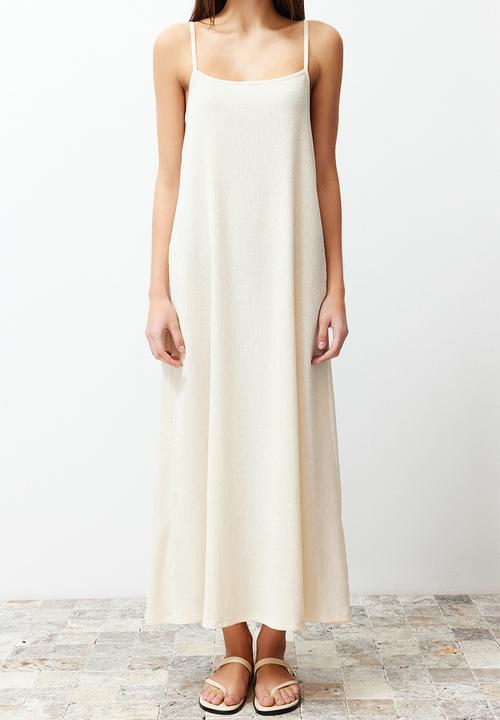 Trendyol - Plain Knitted Dress - Stone