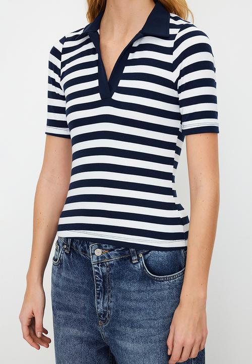 Trendyol - Polo neck fitted top - navy