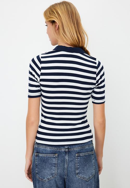 Trendyol - Polo neck fitted top - navy