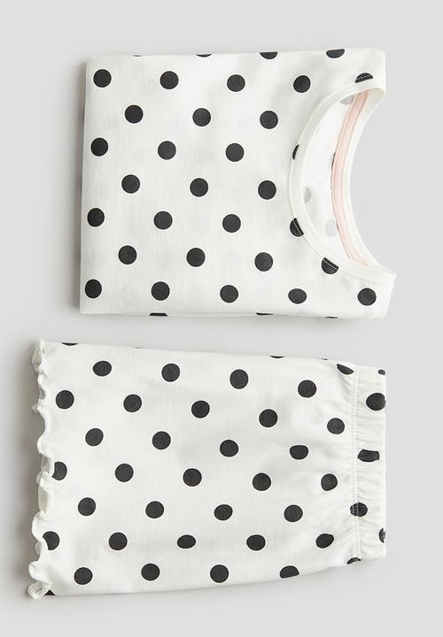H&M - Pointelle pyjamas - natural white/spotted