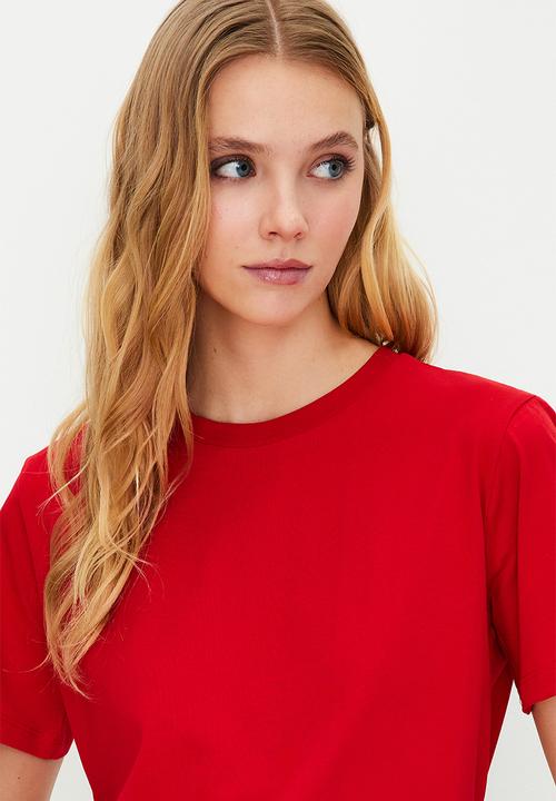 Trendyol - Crew Neck T-Shirt - Red