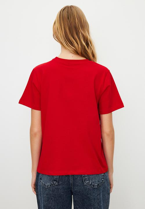 Trendyol - Crew Neck T-Shirt - Red