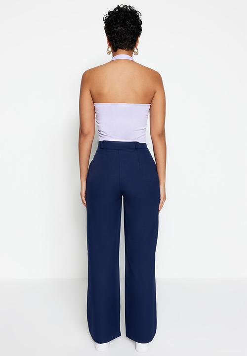 Trendyol - Wide Leg Woven Trousers - Blue