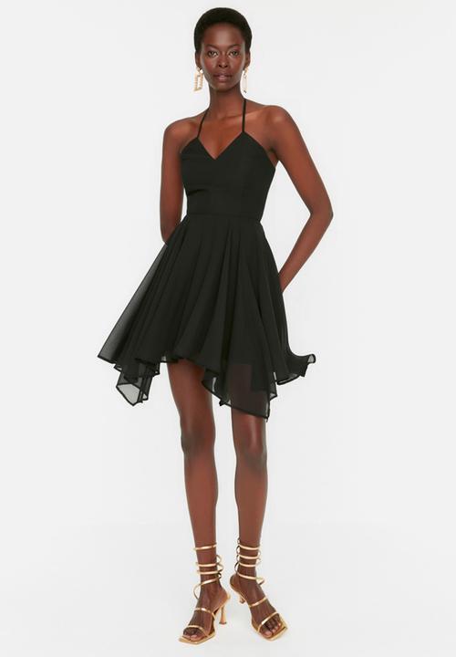 Trendyol - A-Line Chiffon Evening Dress - Black