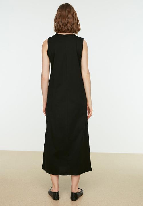 Trendyol - Sleeveless Undershirt Dress - Black