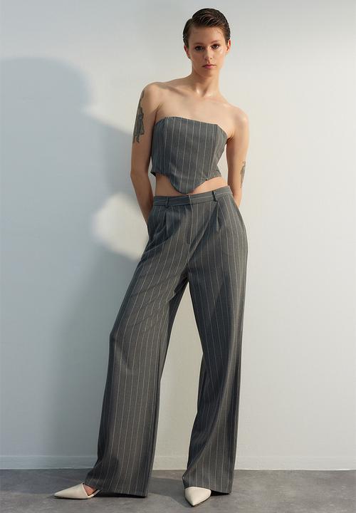 Trendyol - Limited edition  wide leg striped woven trousers - multi-colored
