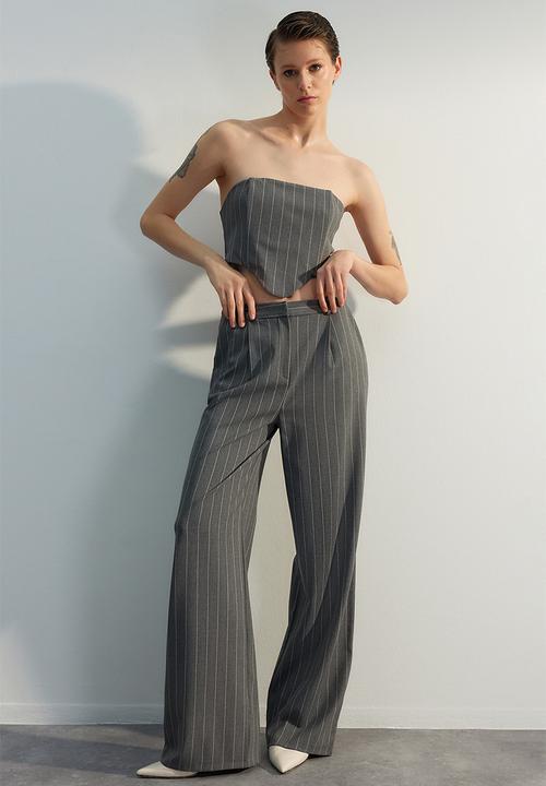 Trendyol - Limited edition  wide leg striped woven trousers - multi-colored