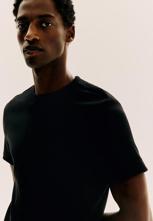 H&M - Slim fit ribbed t-shirt - Black