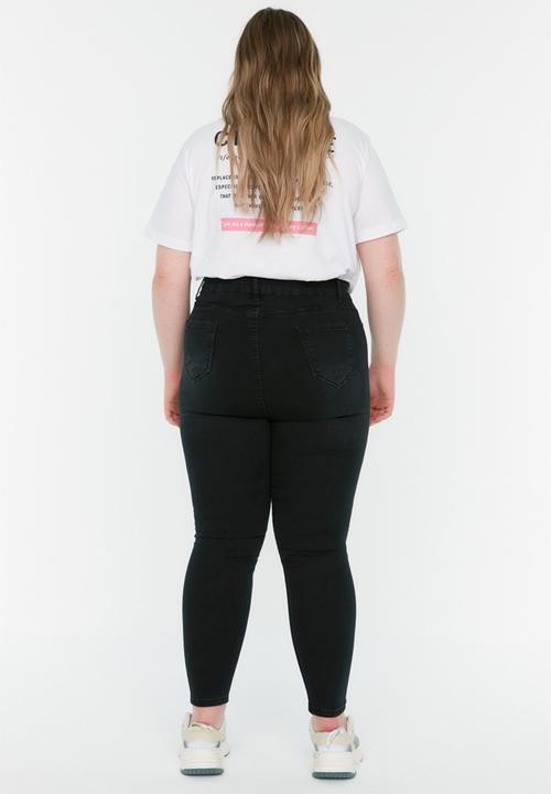 Trendyol - Plus Skinny Denim Jeans - Black