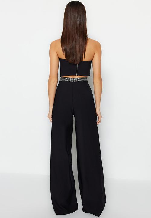 Trendyol - Belt Detailed Woven Trousers - Black