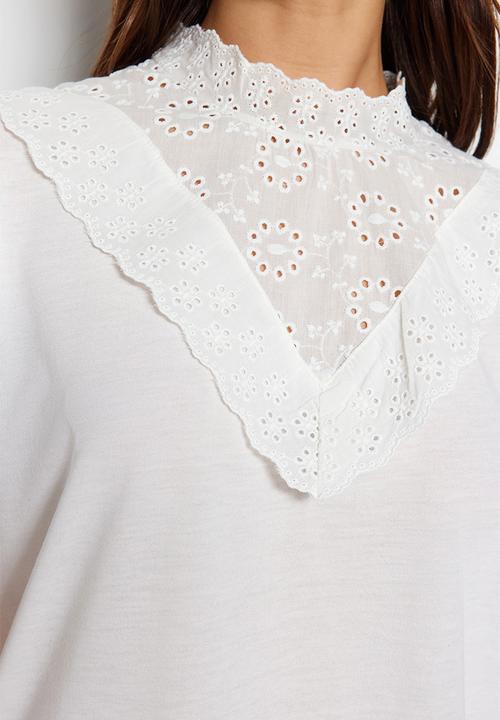 Trendyol - Embroidered Cotton Shirt - White
