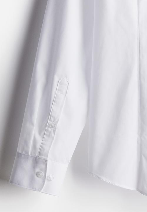 H&M - Slim fit easy-iron shirt - white