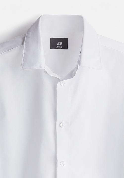 H&M - Slim fit easy-iron shirt - white