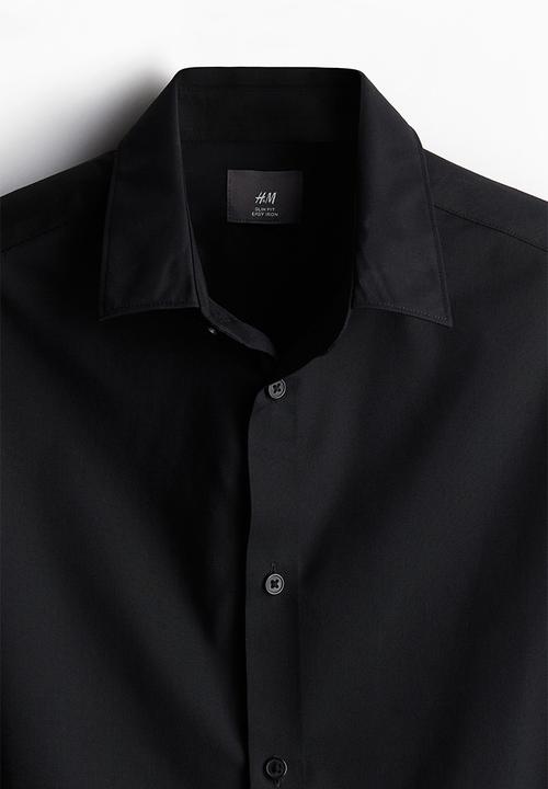 H&M - Slim fit easy-iron shirt - black