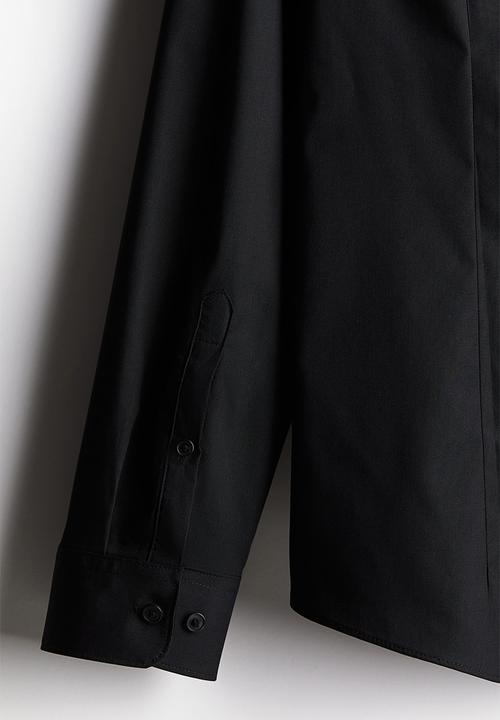 H&M - Slim fit easy-iron shirt - black