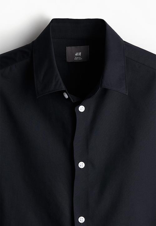 H&M - Slim fit easy-iron shirt - navy