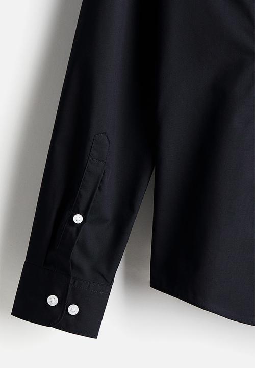 H&M - Slim fit easy-iron shirt - navy