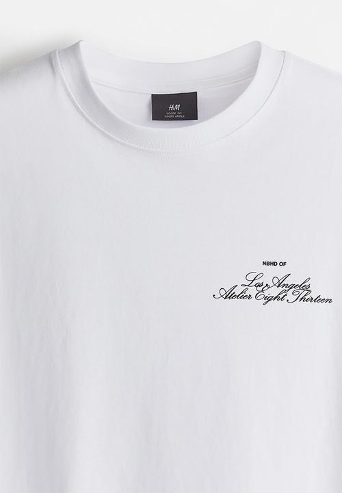 H&M - Loose fit printed t-shirt - white