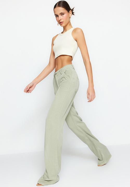 Trendyol - 100% Tencel™ Low Waist Wide Leg Jeans - Mint