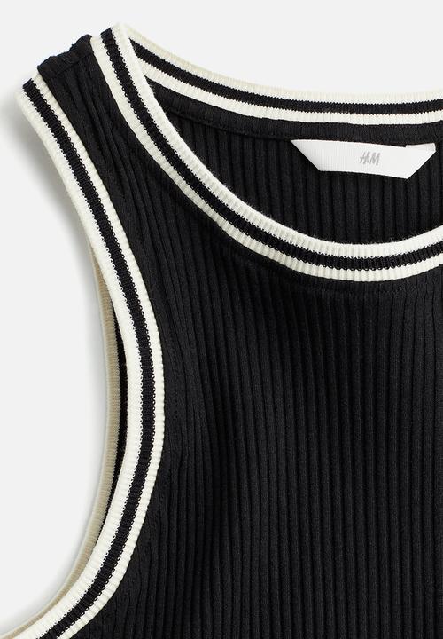H&M - Ribbed vest top - black