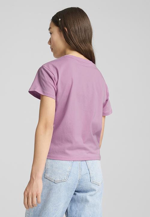 PUMA - Ess+ Logo Knotted Tee G - Mauved Out