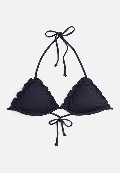 H&M - Padded triangle bikini top - navy blue