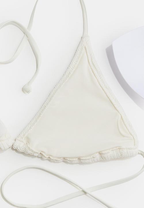 H&M - Padded triangle bikini top - white