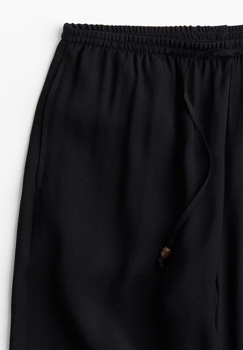H&M - Wide pull-on trousers - black