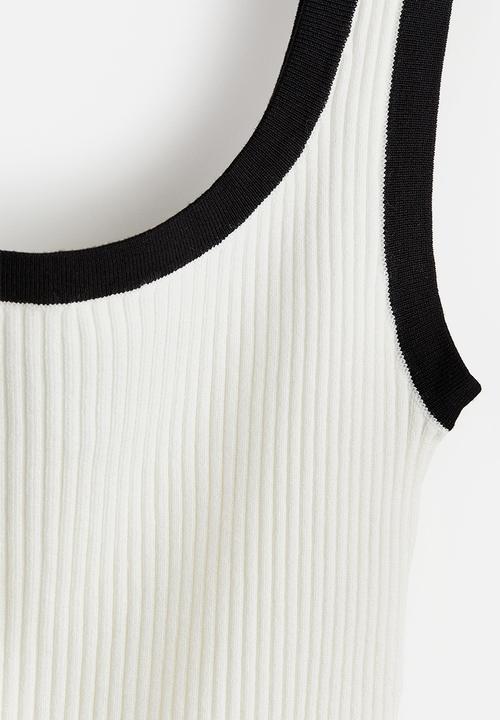 H&M - Rib-knit vest top - cream 
