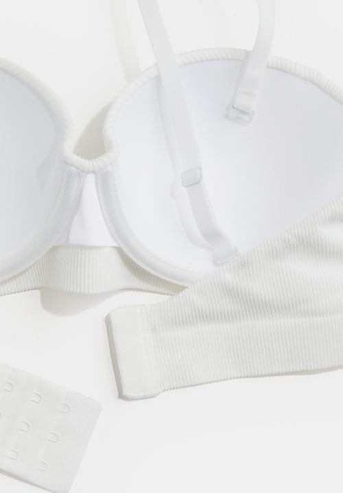H&M - Seamless padded balconette bra - white