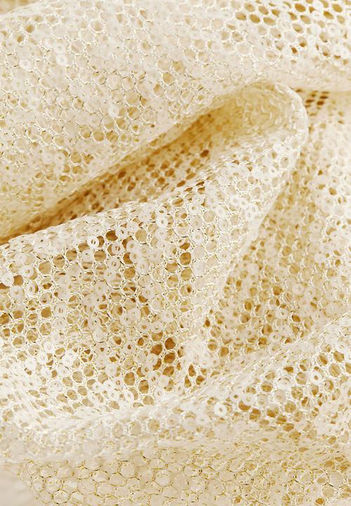 H&M - Sequined fishnet dress - light beige