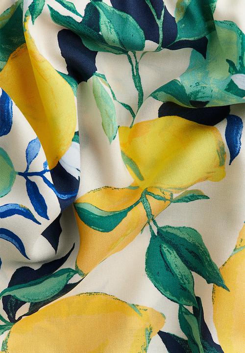 H&M - Strappy viscose dress - cream lemons