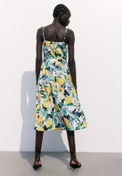 H&M - Strappy viscose dress - cream lemons