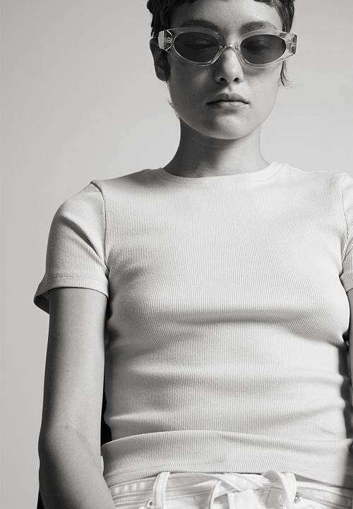 H&M - Fitted T-shirt - light greige 