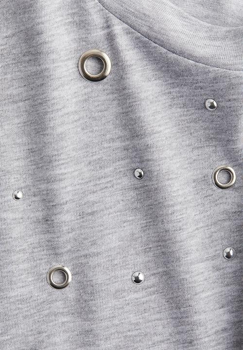 H&M - Embellished T-shirt - grey