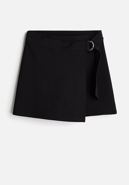 H&M - Jersey wrap skort - black