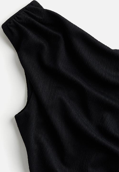 H&M - Gathered one-shoulder dress - Black