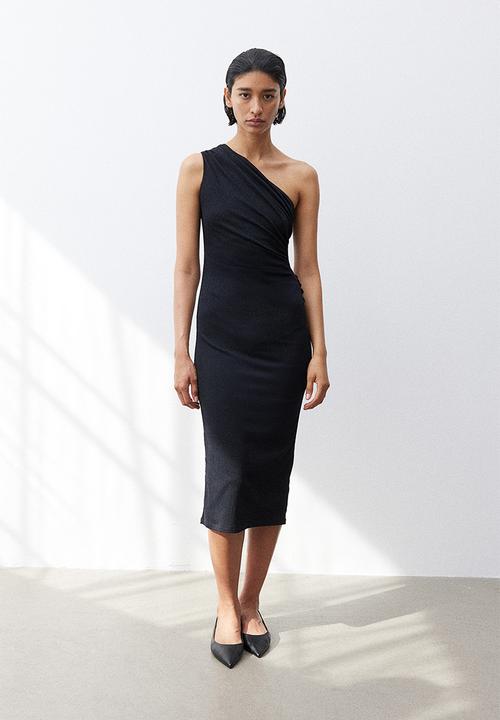 H&M - Gathered one-shoulder dress - Black