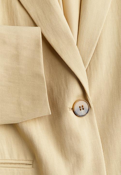 H&M - Oversized blazer - light dusty yellow 