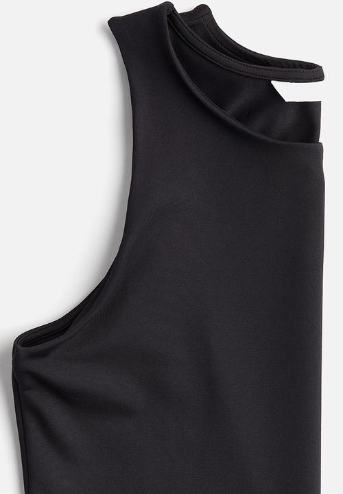 H&M - Cropped microfibre vest top - black