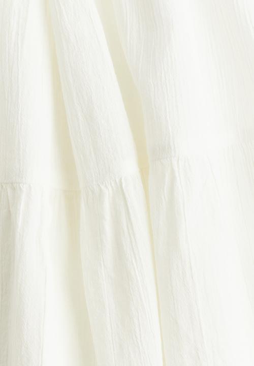 H&M - Flutter-sleeved throw-on dress - cream