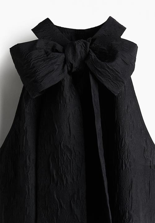 H&M - Jacquard-weave bow-back dress - Black