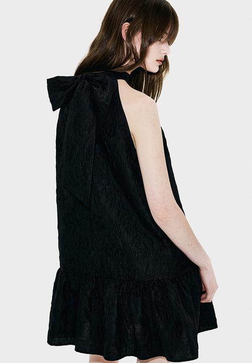 H&M - Jacquard-weave bow-back dress - Black
