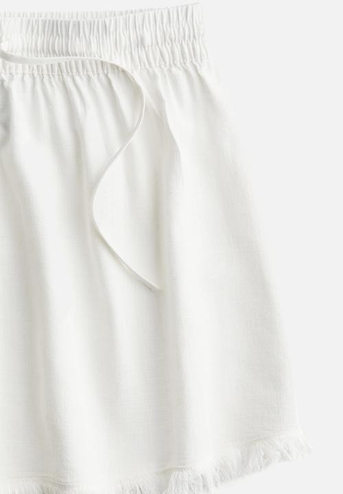 H&M - Linen-blend pull-on shorts - cream