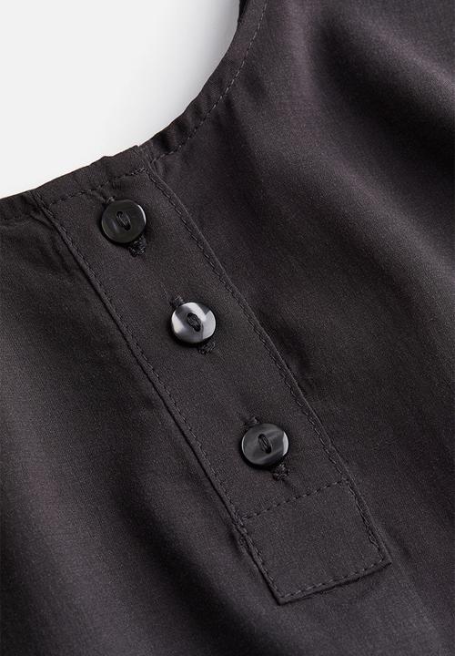 H&M - Button-top vest top - dark grey