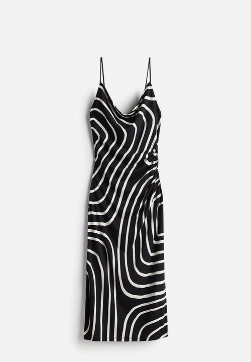 H&M - Draped cowl-neck dress - black