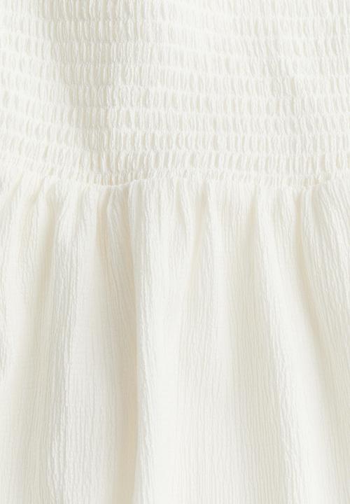 H&M - Tie-strap smocked dress - cream